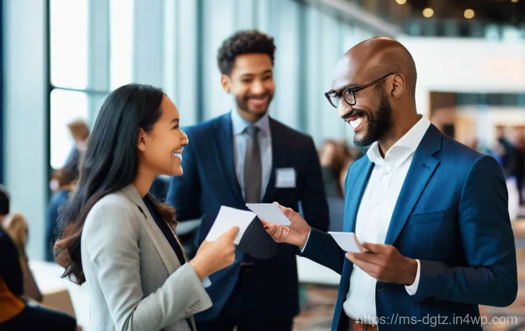 종합적인 네트워킹 전략 수립하기 - **Professional Networking Event:** "A bustling and modern professional networking event taking place...