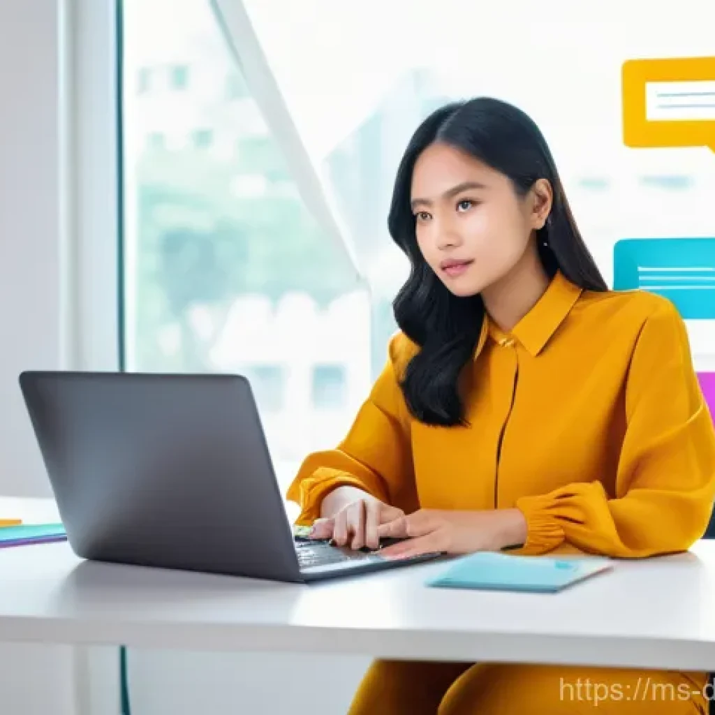 디지털 네트워킹에서의 피드백 활용하기 - **Prompt:** A young Malaysian digital content creator, female, with a focused and thoughtful express...