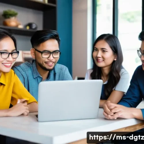 Home 28 온라인 포럼에서의 활발한 소통 방법 - **Prompt:** A vibrant and diverse group of Malaysian individuals (men and women across various age g...