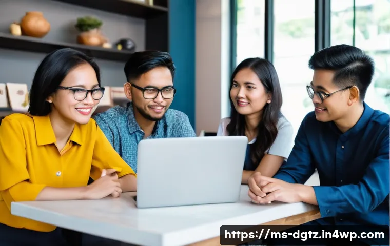 온라인 포럼에서의 활발한 소통 방법 - **Prompt:** A vibrant and diverse group of Malaysian individuals (men and women across various age g...