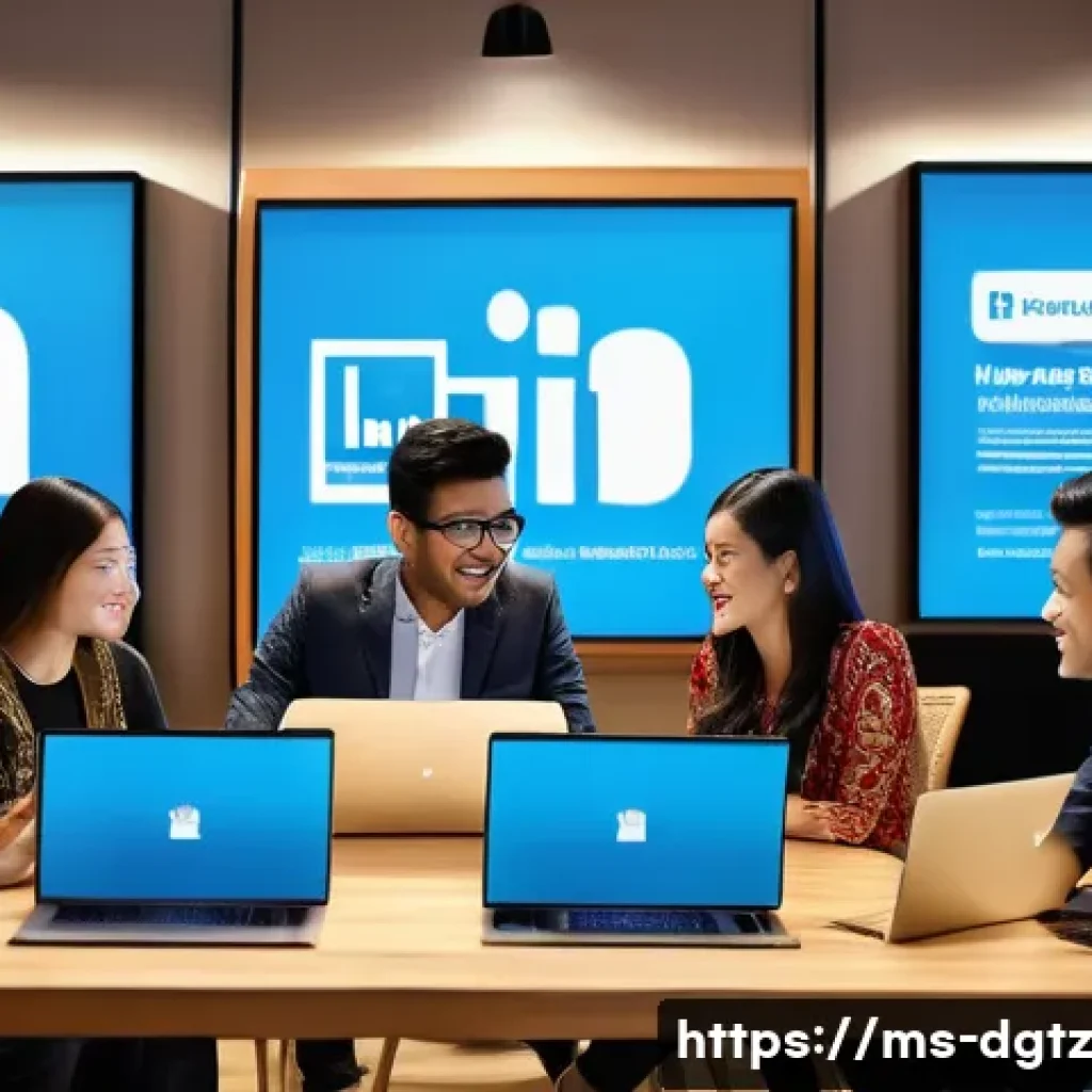 디지털 네트워킹에 적합한 플랫폼 비교 - A professional Malaysian office environment showing diverse young adults in business casual attire n...