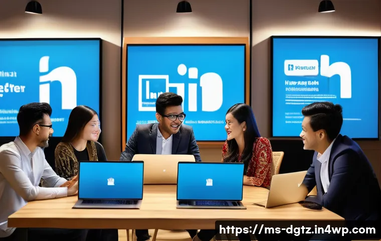 디지털 네트워킹에 적합한 플랫폼 비교 - A professional Malaysian office environment showing diverse young adults in business casual attire n...