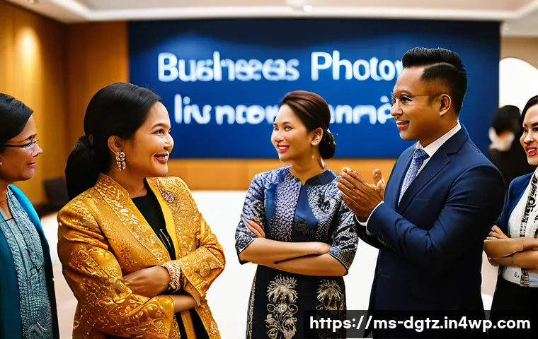네트워킹을 위한 피드백 수집 방법 - A professional Malaysian business networking event scene, showing diverse Southeast Asian men and wo...