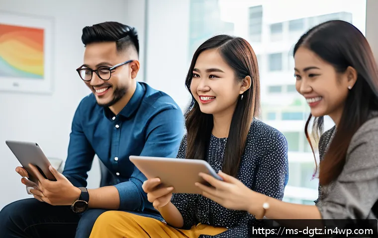 디지털 네트워킹의 성공 사례 및 교훈 - A vibrant digital networking scene set in a modern Malaysian coworking space with diverse young prof...