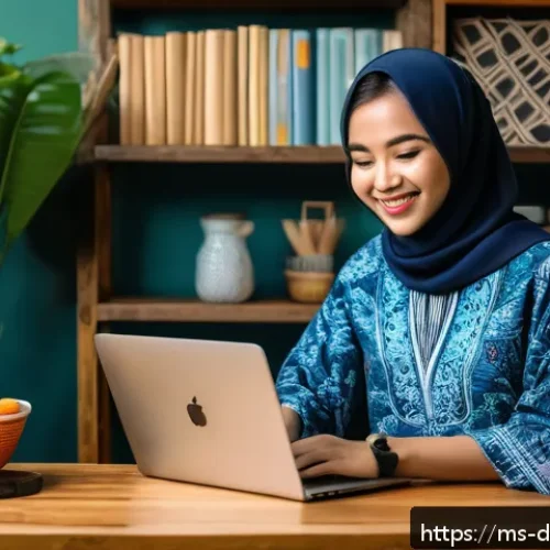 Home 30 소셜 미디어에서의 영향력 구축하기 - A vibrant and modern digital workspace scene showing a young Malaysian social media influencer passi...